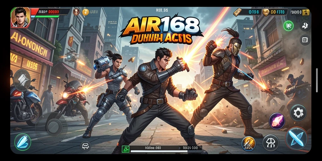 Tampilan gameplay seru dengan pertarungan epik dalam AIR168.