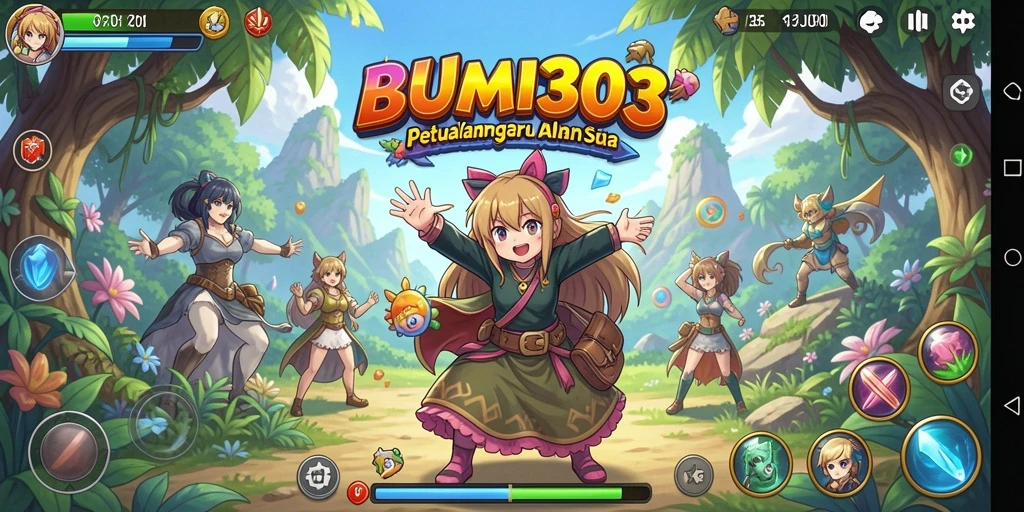 Screenshot BUMI303 menampilkan karakter anime dalam aksi seru.