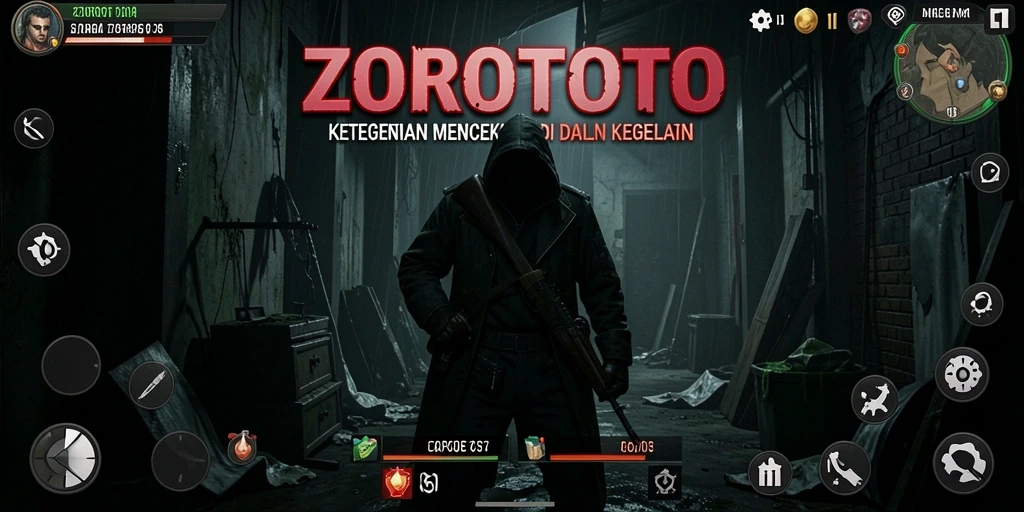Gameplay ZOROTOTO yang menegangkan dengan suasana mencekam.